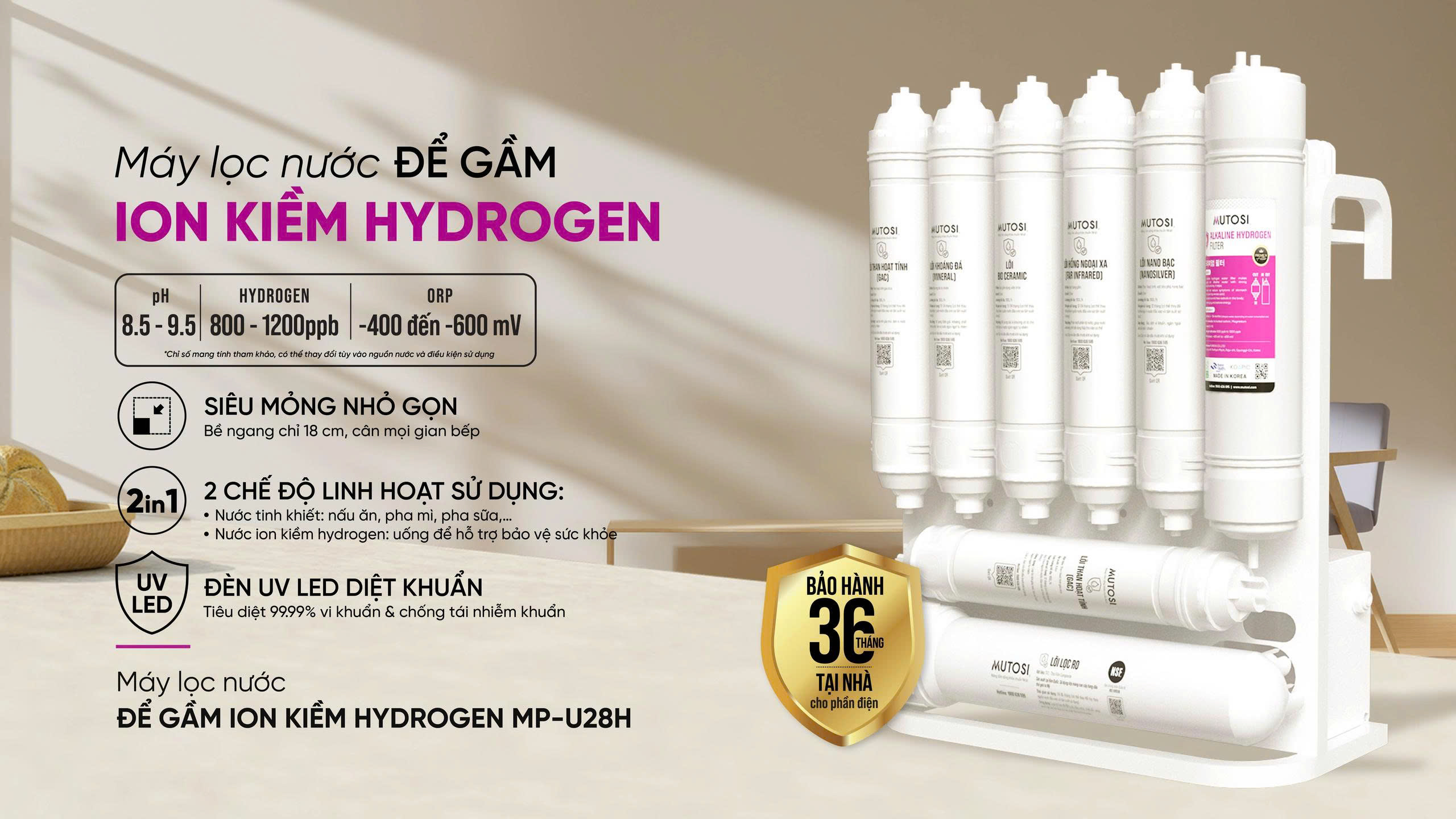 máy lọc nước để gầm MP-U28H