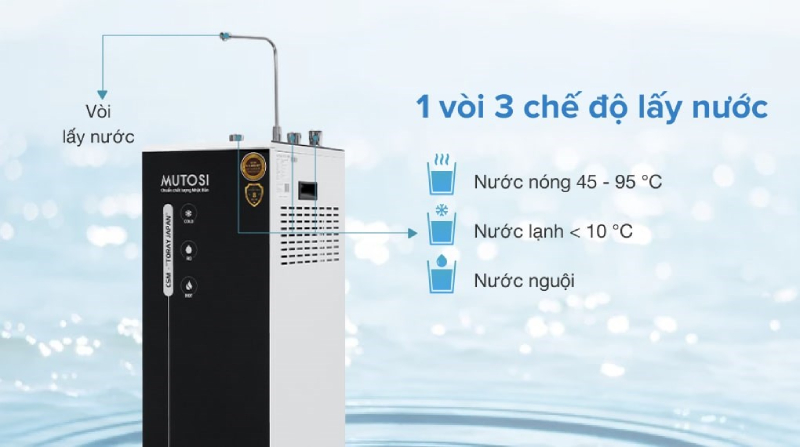 Nguồn nước máy lọc Mutosi được nhiều khách hàng đánh giá cao