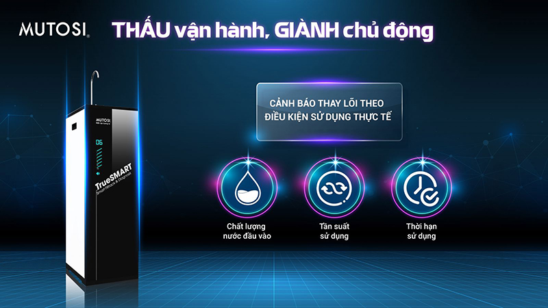 Cảnh báo thay lõi theo điều kiện thực tế của Truesmart