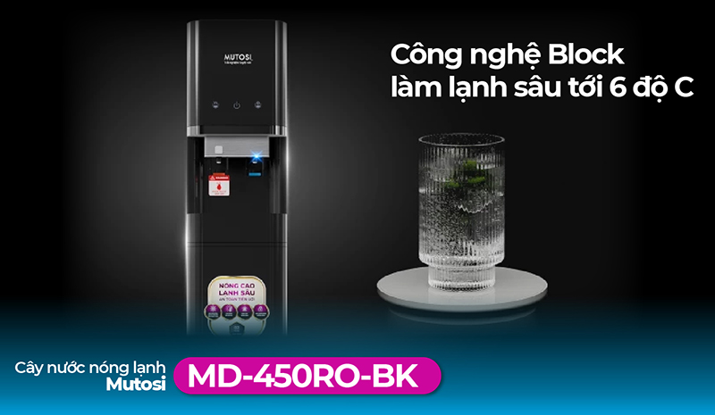 Cây nước nóng lạnh MD-450RO-BK được làm từ nhựa ABS siêu bền có khả năng chịu lực cao 