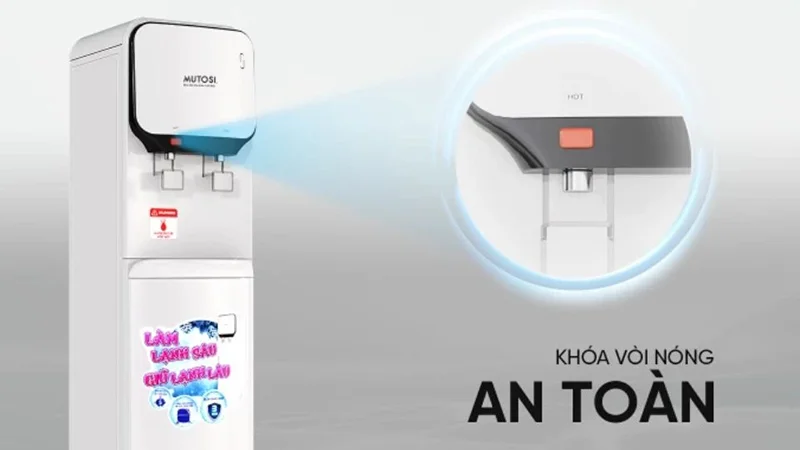Cây nước nóng lạnh Mutosi có khóa vòi nước nóng thông minh tại Bệnh viện Thu Cúc