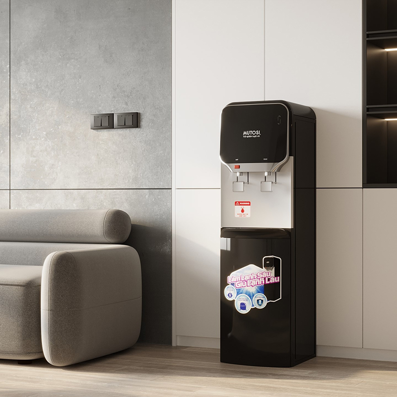 Cây nước nóng lạnh Mutosi MD - 200BK màu đen trắng sang trọng