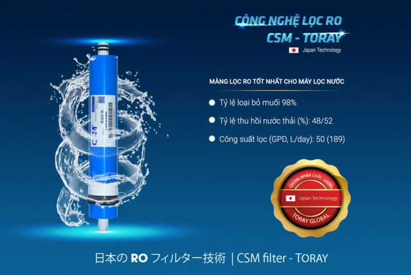 Công dụng của màng lọc RO CSM Toray Nhật Bản trong hoạt động lọc nước