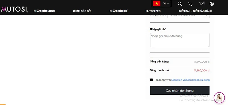 Sau khi điền đầy đủ thông tin, bấm “Đặt Hàng”