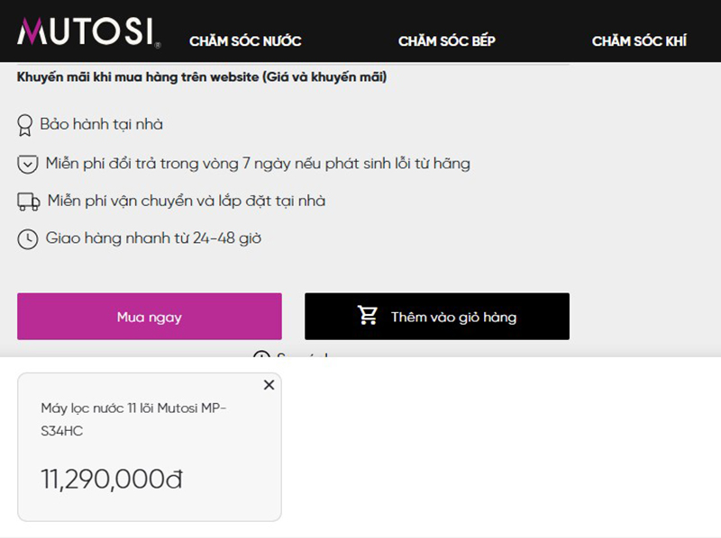 Có thể tìm địa chỉ cửa hàng gần nhất để đến xem trực tiếp hoặc chọn mua online với các lựa chọn “Đặt hàng ngay”