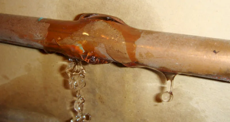 Broken water pipes can cause iron contamination in water.