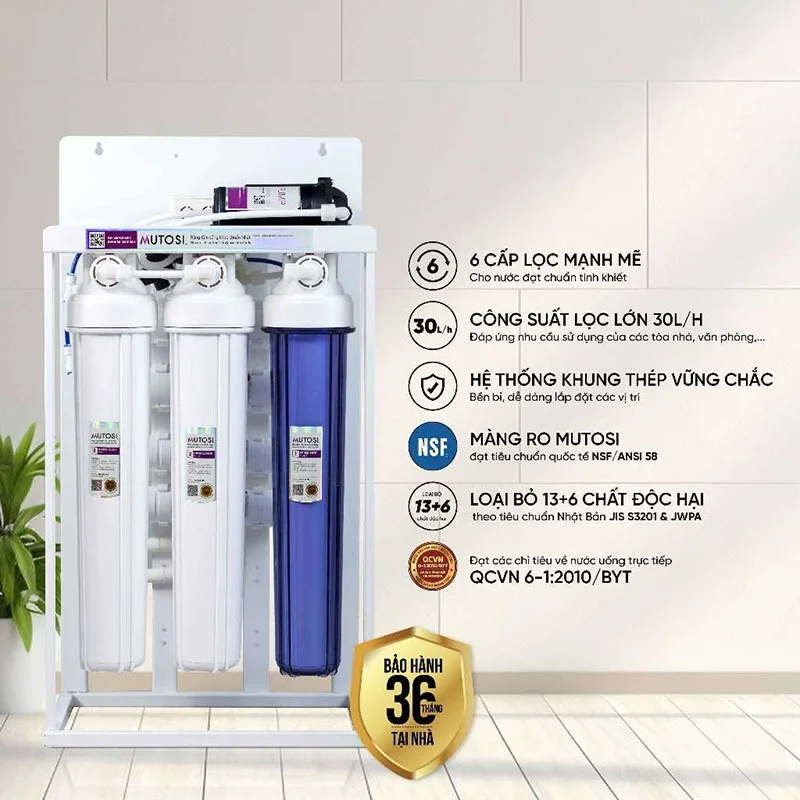Hệ thống lọc nước tinh khiết RO Công nghiệp Mutosi mang đến nguồn nước tinh khiết cho cả nước uống và sinh hoạt