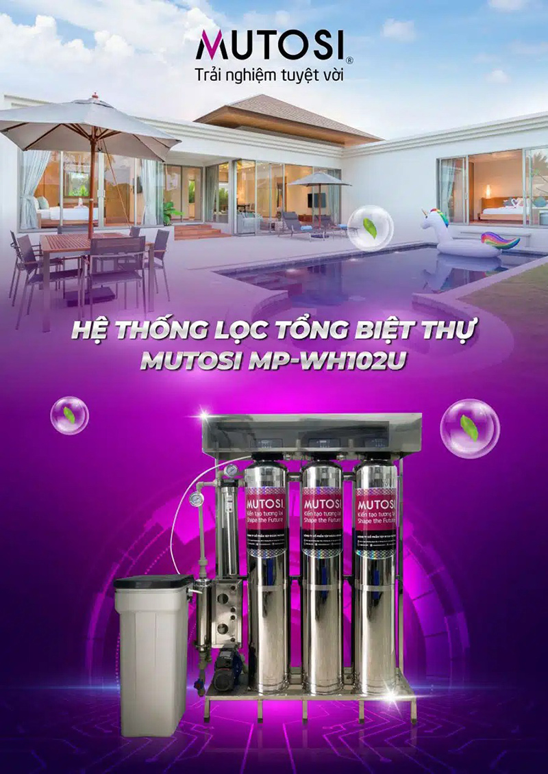 Hệ thống lọc tổng biệt thự Mutosi MP-WH102U