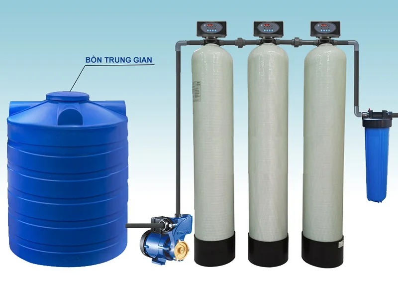 Hệ thống lọc tổng gia đình có loại 1 cột lọc, 2 cột lọc và 3 cột lọc