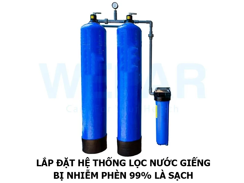Hình ảnh bộ lọc nước phèn mini được sử dụng phổ biến trong các thiết bị máy lọc