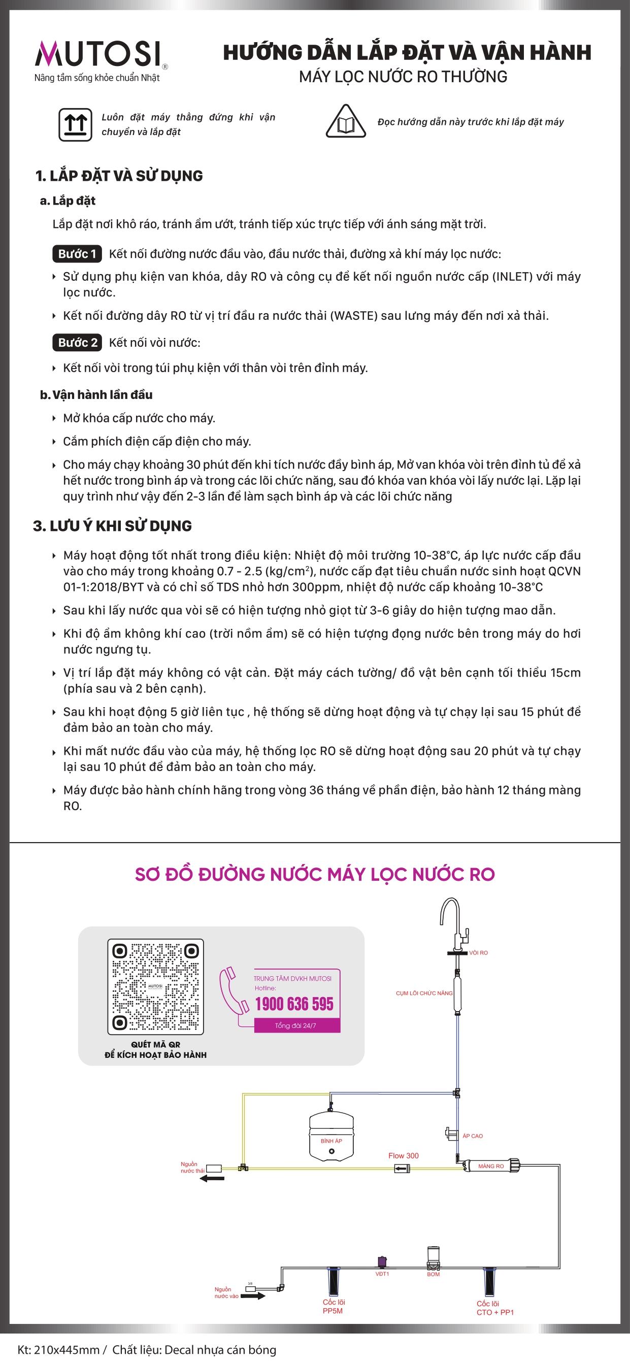 Hướng dẫn lắp đặt Máy lọc nước Mutosi MP-S126