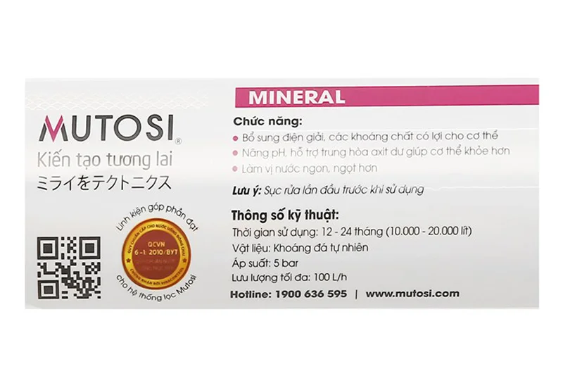 Lõi lọc chức năng số 6 nên thay lõi sau 12 tháng sử dụng để bảo đảm chất lượng