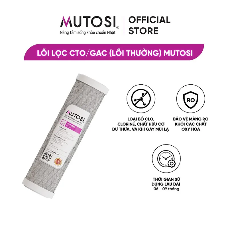 Lõi số 3 CTO GAC giúp bạn loại  bỏ những mùi hôi khó chịu trong nguồn nước đầu vào nhanh chóng