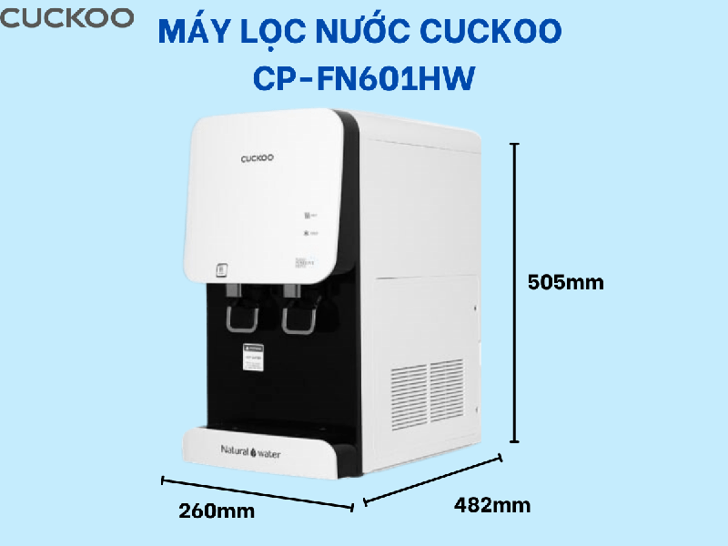 Máy lọc nước nano nóng lạnh Cuckoo CP-FN601HW