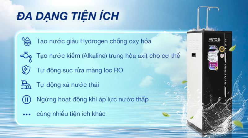 Mutosi MP-S1021H alkaline ionized water purifier has many smart features