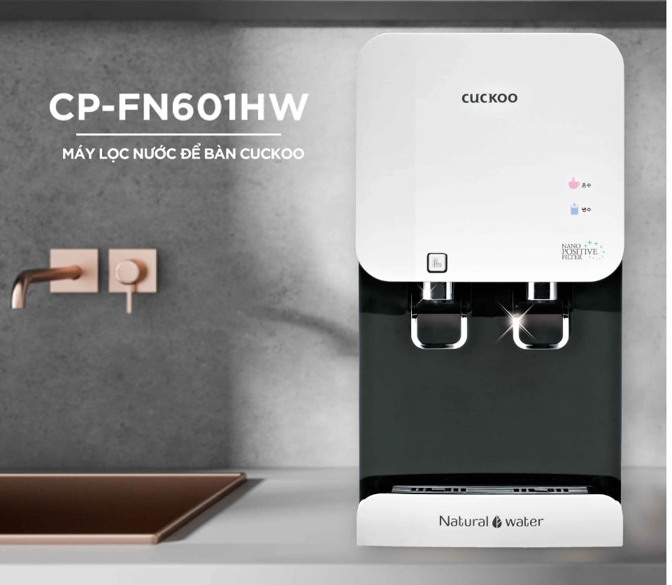 Máy lọc nước mini nóng lạnh Cuckoo CP-FN601HW cho ra 3 nguồn nước nóng/ lạnh/ thường