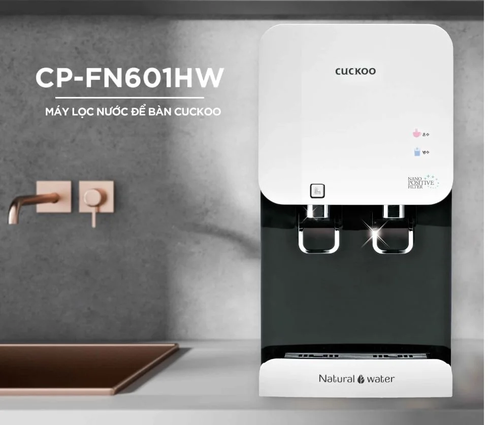 Máy lọc nước mini nóng lạnh Cuckoo CP-FN601HW cho ra 3 nguồn nước nóng/ lạnh/ thường