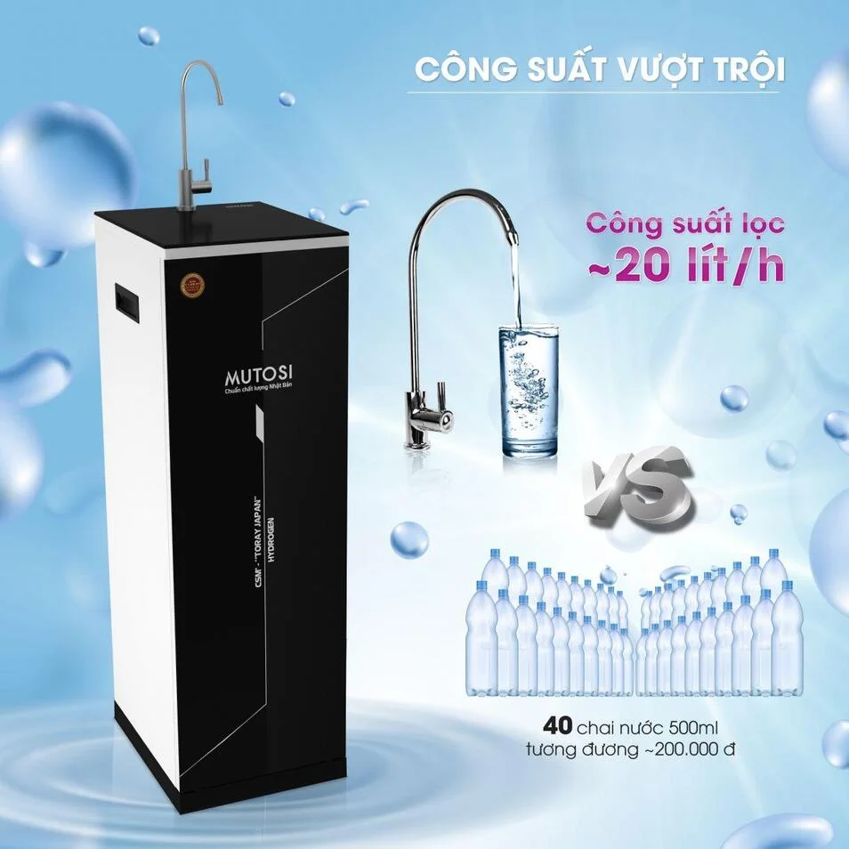 Máy lọc nước Mutosi 9 lõi MP-290SK cung cấp nước với công suất 20L/H 
