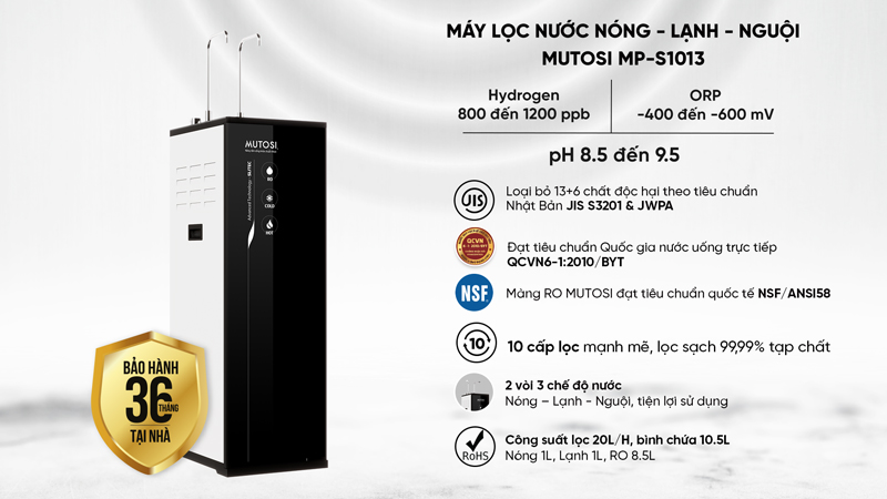 Máy lọc nước Nóng - Lạnh - Nguội Mutosi MP-S1013