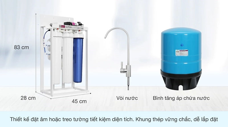 Bình áp được thiết kế bên trong thân máy
