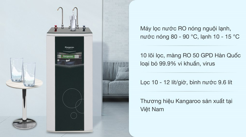 Máy lọc nước RO nóng nguội lạnh Kangaroo KG10A3 10 lõi