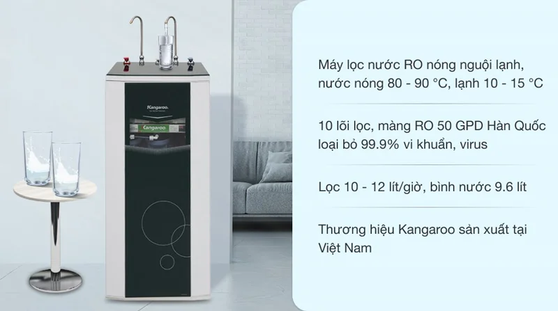 Máy lọc nước RO nóng nguội lạnh Kangaroo KG10A3 10 lõi