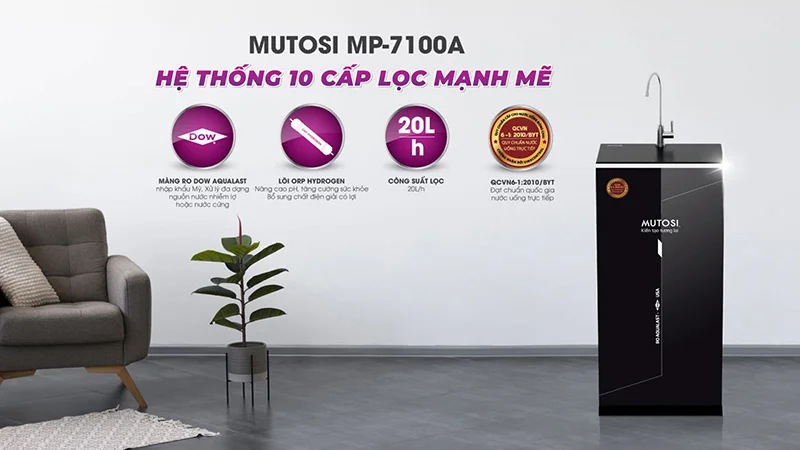 MP-7100A được trang bị hệ thống 10 cấp lọc mạnh mẽ