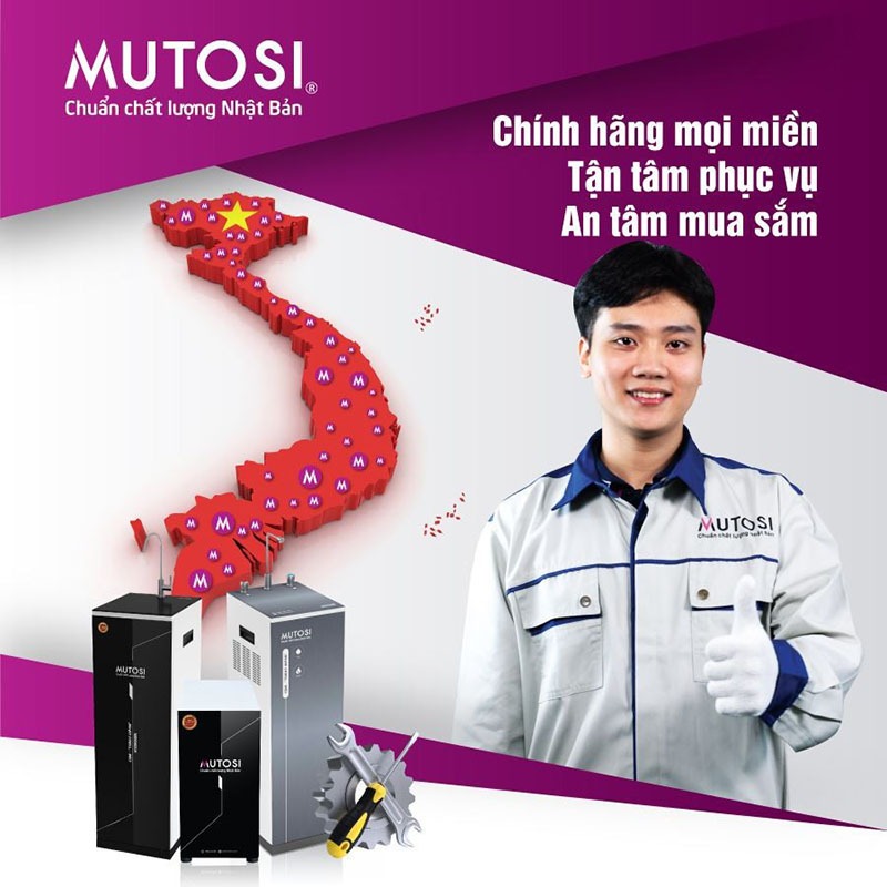 Mutosi - chính sách bảo hành dẫn đầu với số lượng điểm bán lớn trên cả nước sẽ rất tiện lợi cho quá trình bảo hành