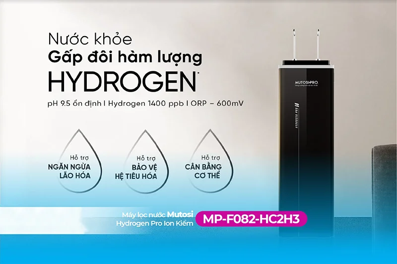 Nâng cao sức khỏe người dùng với hàm lượng hydrogen gấp đôi từ máy lọc nước