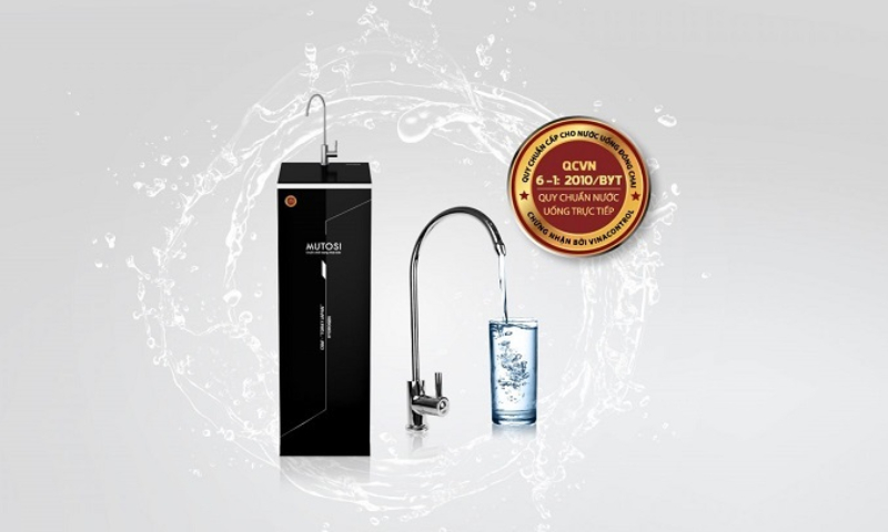The output water from Mutosi's water purifier is certified for direct drinking water according to the QCVN 6-1:2010/BYT standard of the Ministry of Health.