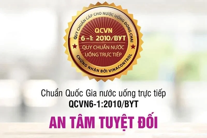 Tem về tiêu chuẩn nước uống trực tiếp được ban hành theo quy định của Bộ Y Tế.