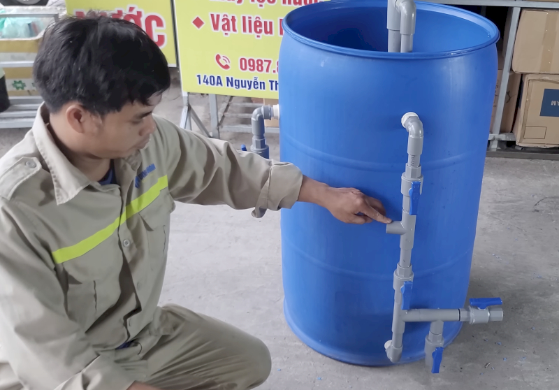 Install valve for filter tank