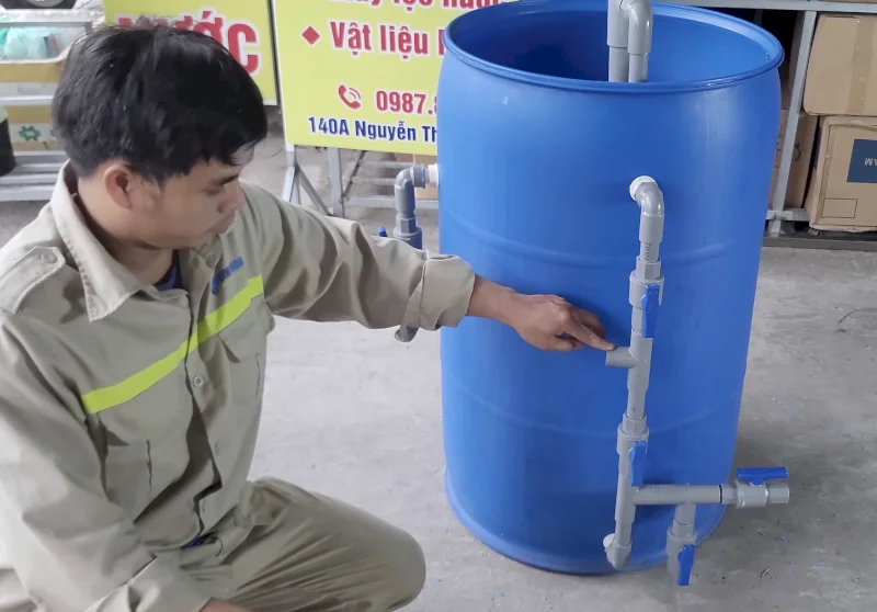 Install valve for filter tank