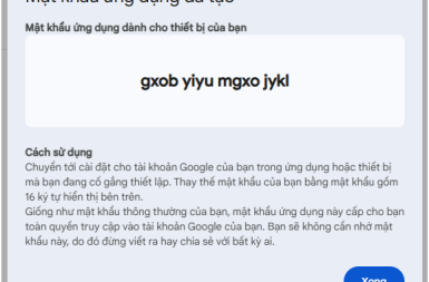 Cách tạo mật khẩu ứng dụng cho tài khoản Google
