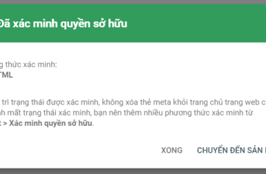 Xác minh tiên tố URL (Web) trong Google Search Consoler