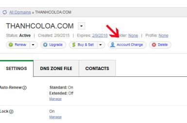 Hướng dẫn chuyển đổi tài khoản quản lý tên miền Godaddy.com