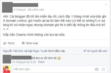 Không hiển thị bản ghi CName khi cài đặt tên miền Blogspot