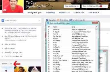Phần mềm lấy Email trong danh sách bạn bè trên Facebook