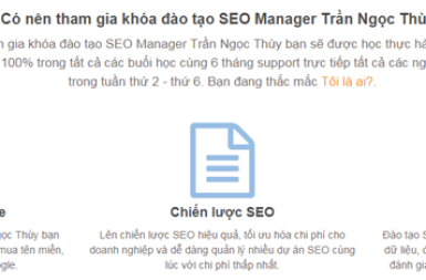 Coupon giảm 20% khóa học Đào Tạo SEO Manager - Trần Ngọc Thùy