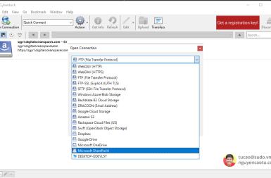 Quản lý tệp tin trên S3, FTP, SFTP, WebDAV (Amazon, DigitalOcean, Google Cloud...) với Cyberduck