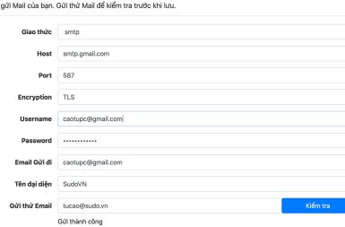 Hướng dẫn sử dụng SMTP của Gmail cho dịch vụ gửi email trên Website