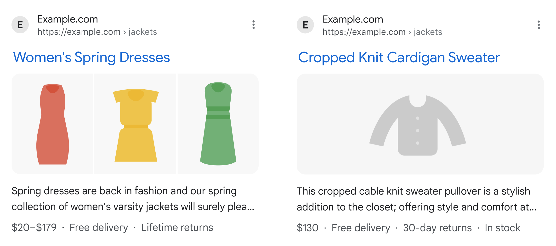 hasMerchantReturnPolicy và shippingDetails 