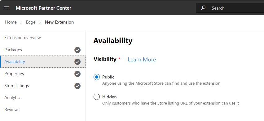 Cài đặt thông tin của tiện ích