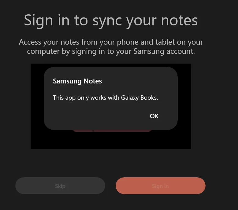 Cài đặt Samsung Notes trên Windows 11 (Sửa lỗi This app only words with galaxy books)