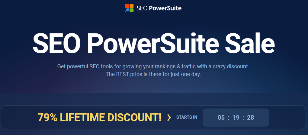 Bộ công cụ SEO PowerSuite giảm 79% trọn đời (lần đầu tặng kèm Max Plan) duy nhất trong 3 ngày