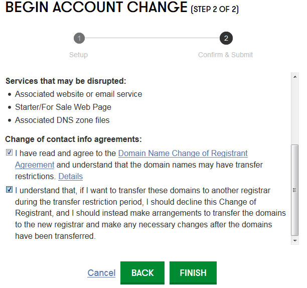 Xác nhận đồng ý chuyển đổi tên miền Godaddy