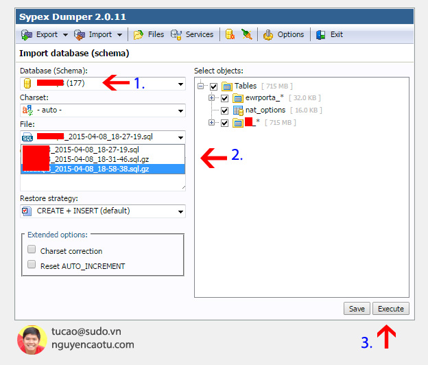 Restore Database Sypex Dumper