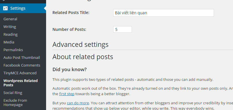 Bài viết liên quan Wordpress