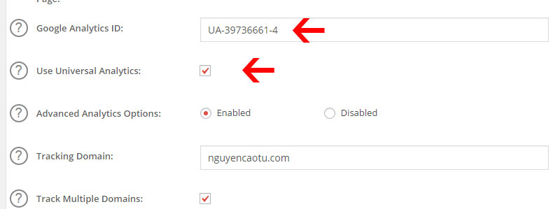 Thêm Code theo dõi Google Analytics