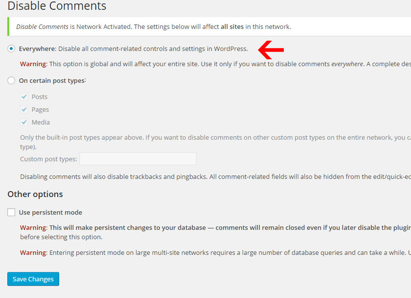 Tắt bình luận mặc định của Wordpress